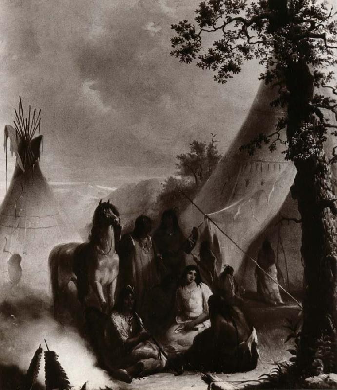 Alfred Jacob Miller Indian Encampement France oil painting art